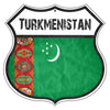 Turkmenistan Flag Shield Sign