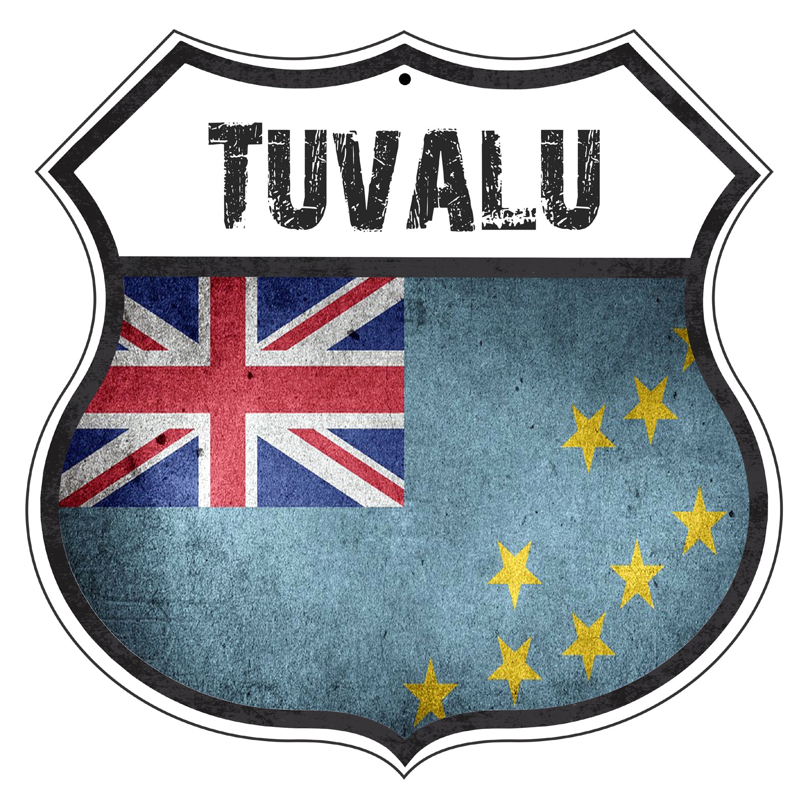 Tuvalu Flag Shield Sign