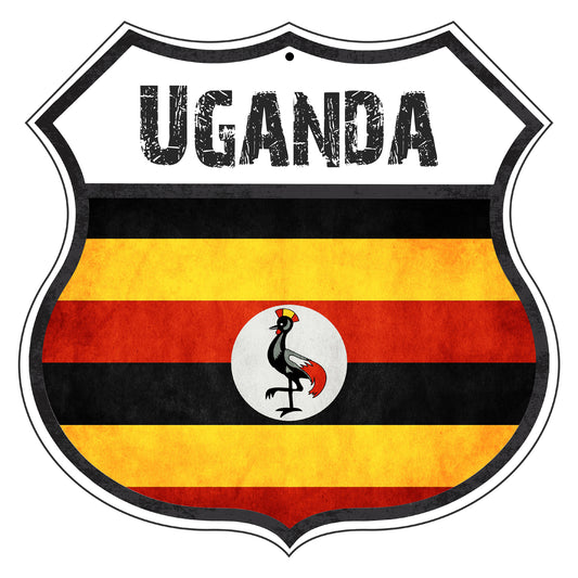 Uganda Flag Shield Sign