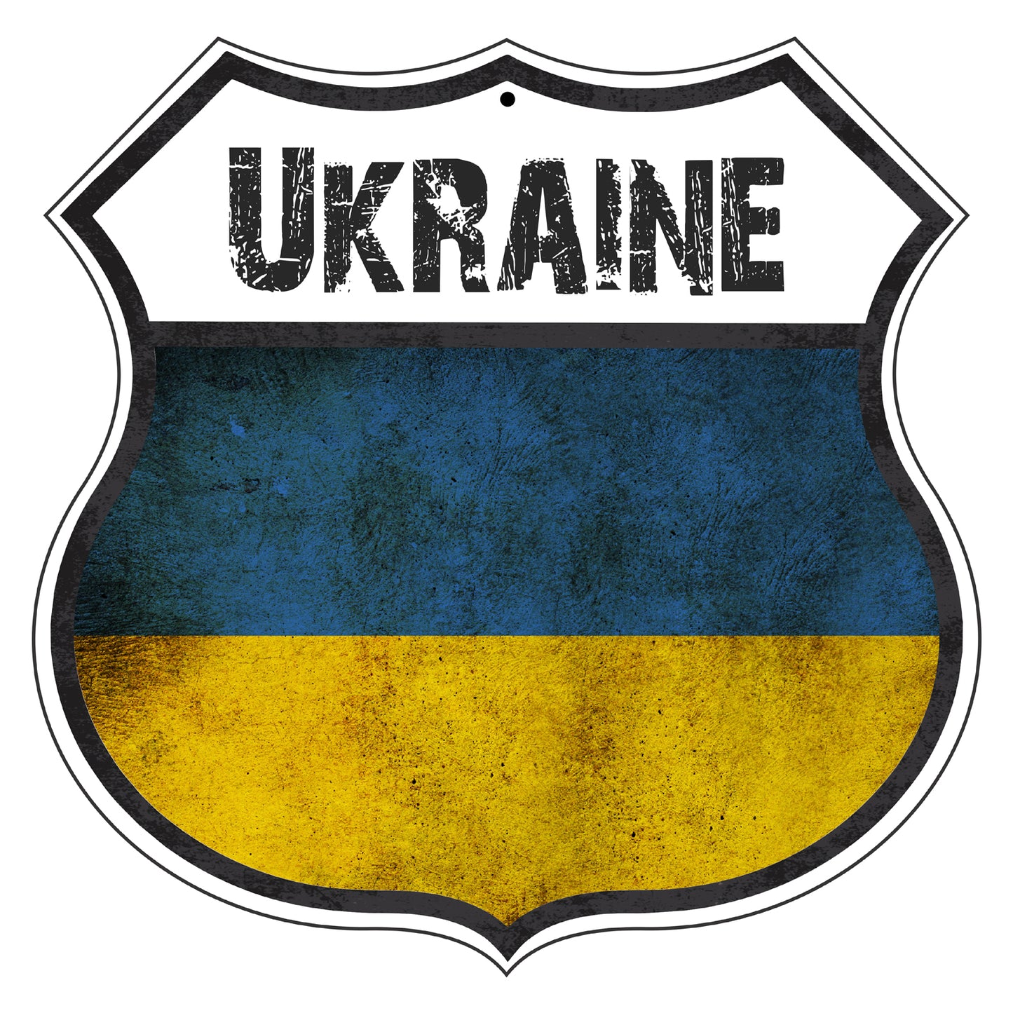 Ukraine Flag Shield Sign
