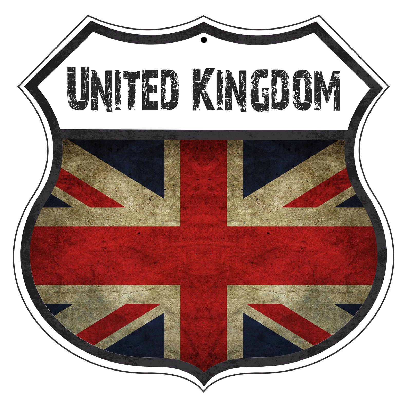 Country Of United Kingdom Flag | Metal Shield Sign - Sign Fever