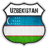 Uzbekistan Flag Shield Sign