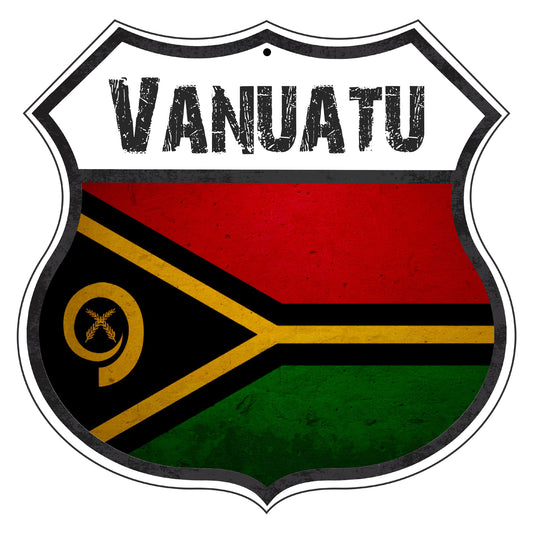 Vanuatu Flag Shield Sign