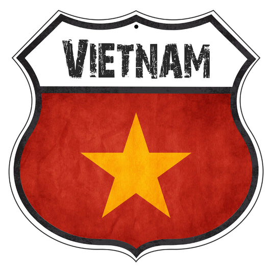 Vietnam Flag Shield Sign