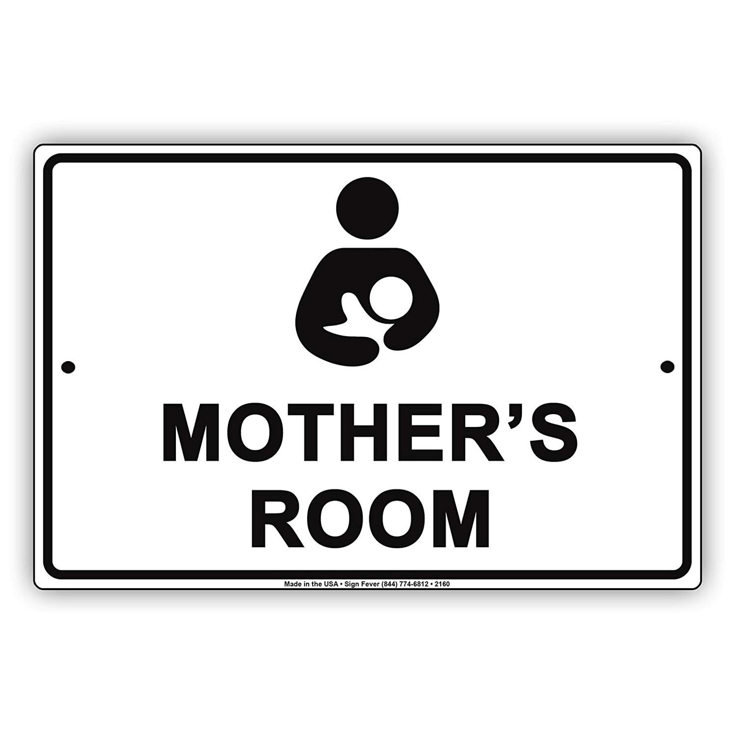 Mother's Room With Graphic Breastfeeding Alert Caution Warning Notice Aluminum