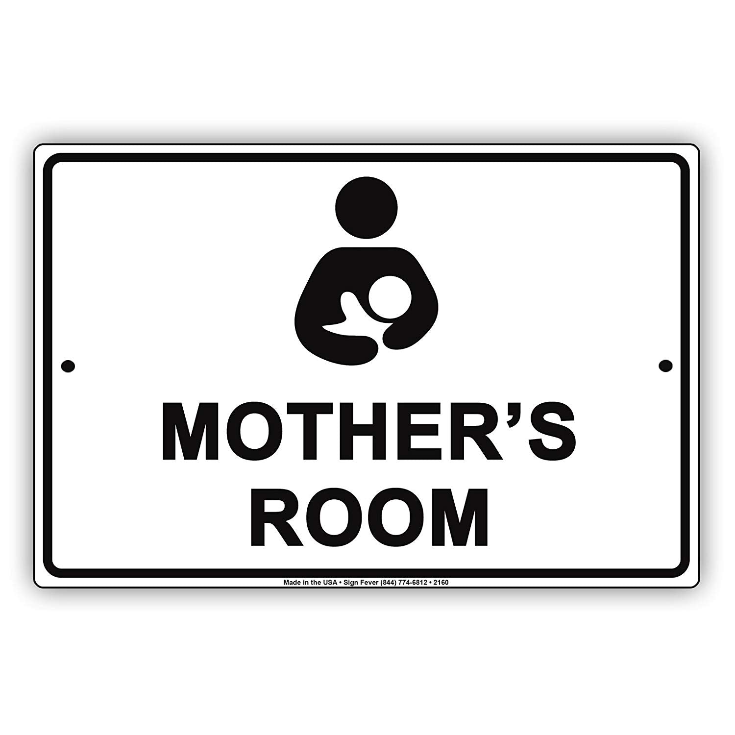 Mother's Room With Graphic Breastfeeding Alert Caution Warning Notice Aluminum