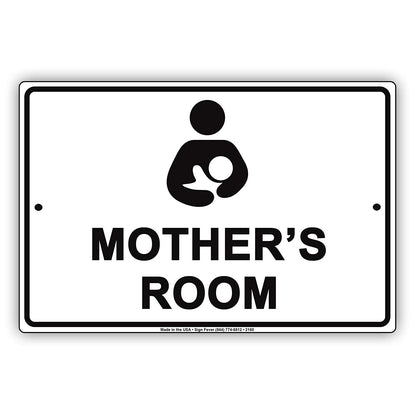 Mother's Room With Graphic Breastfeeding Alert Caution Warning Notice Aluminum