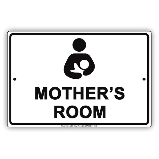 Mother's Room With Graphic Breastfeeding Alert Caution Warning Notice Aluminum