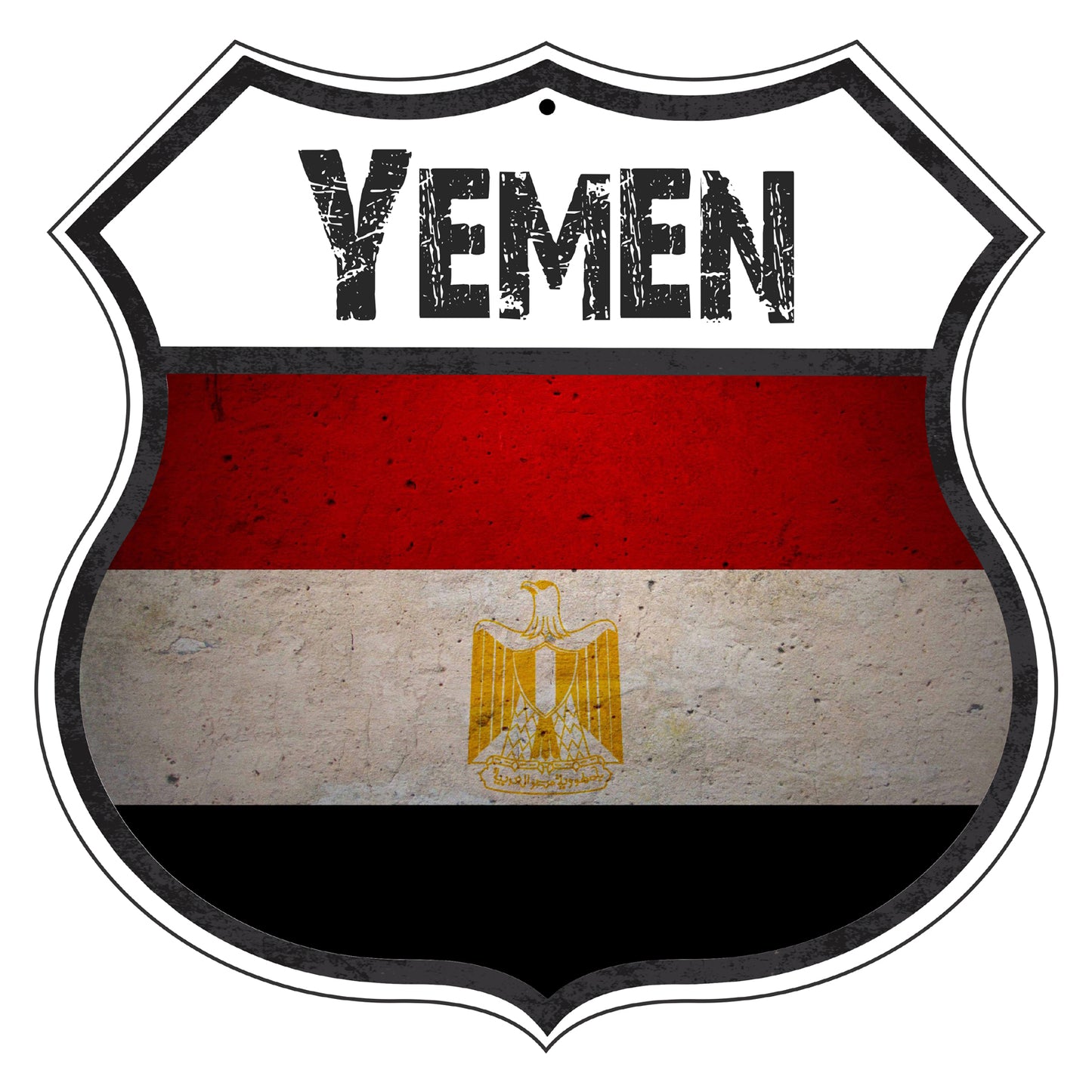 Yemen Flag Shield Sign