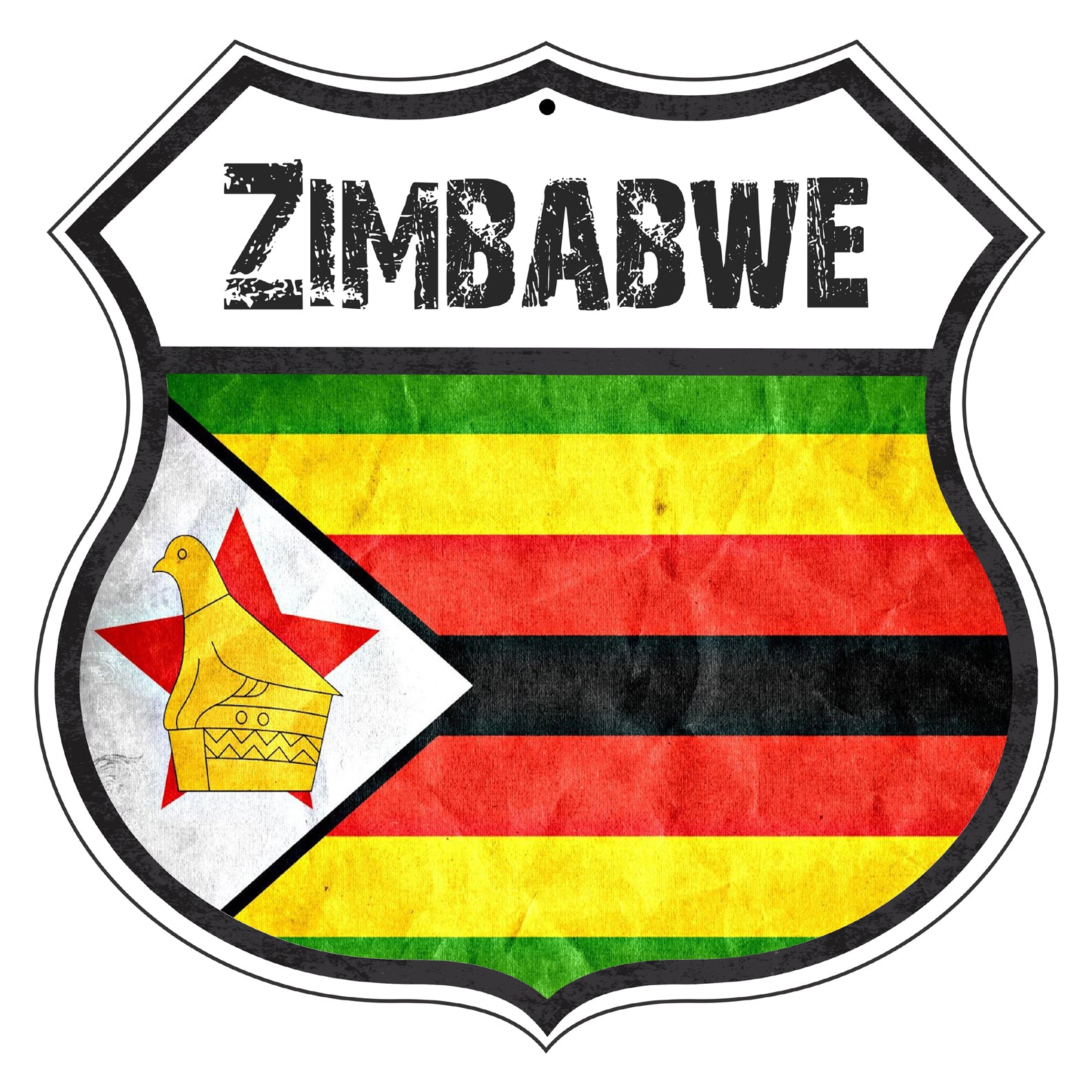 Zimbabwe Flag Shield Sign