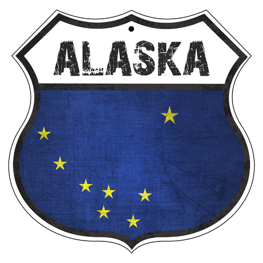 Alaska Flag Shield Sign