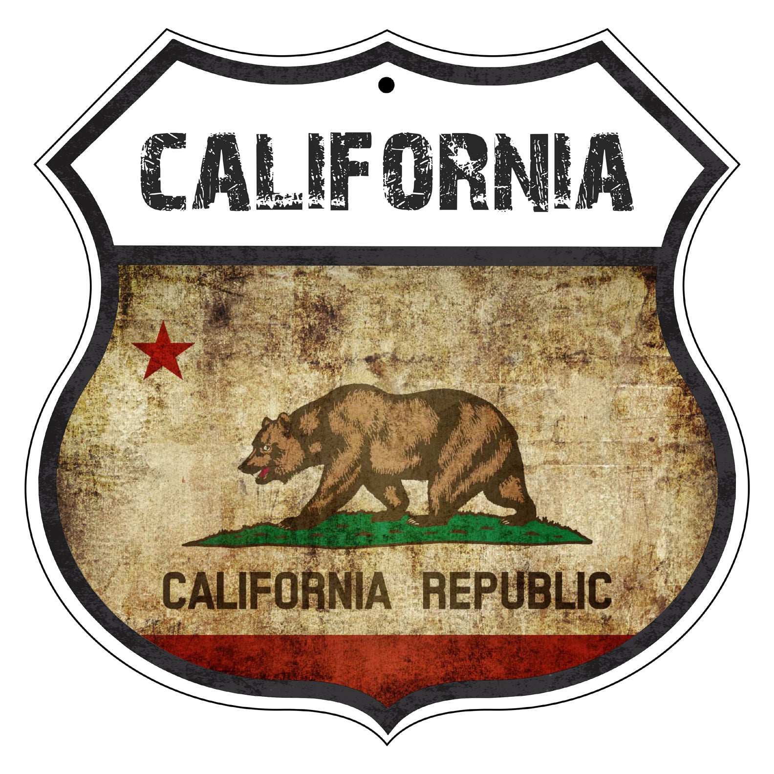 California Flag Shield Sign