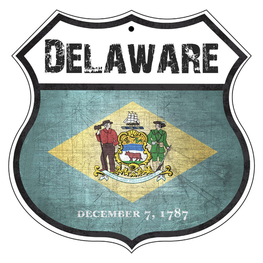 Delaware Flag Shield Sign