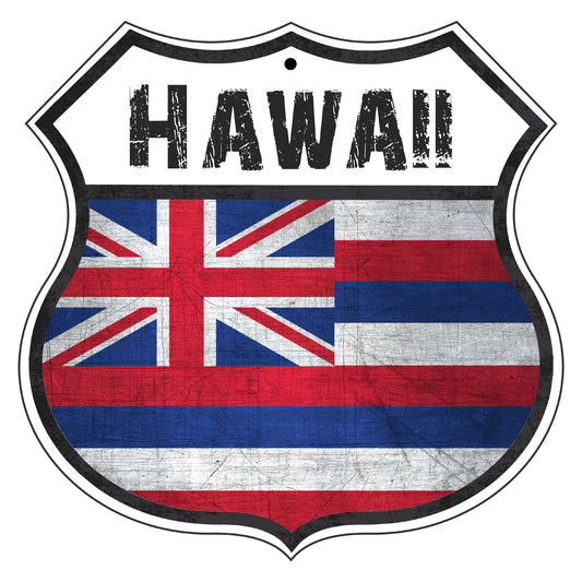 Hawaii Flag Shield Sign
