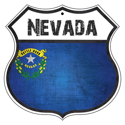Nevada Flag Shield Sign