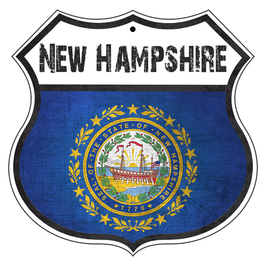 New Hampshire Flag Shield Sign
