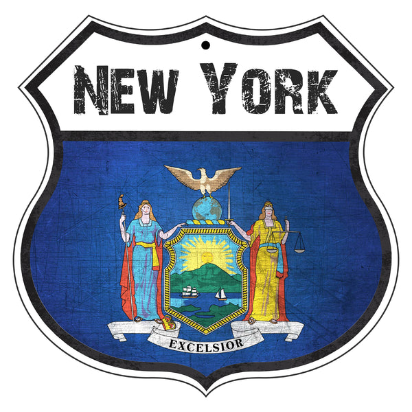 State Of New York Flag | Metal Shield Sign - Sign Fever