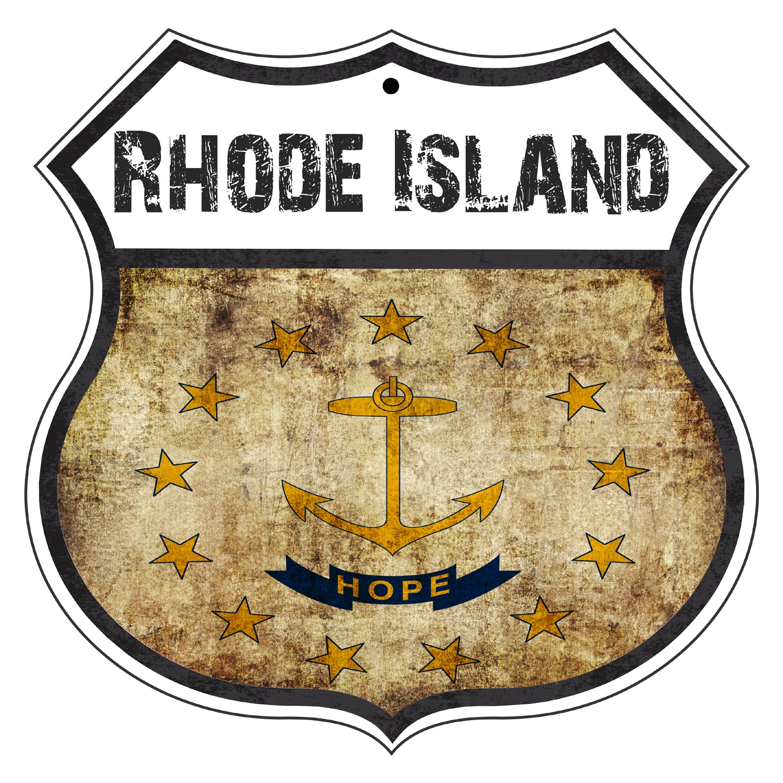 Rhode Island Flag Shield Sign