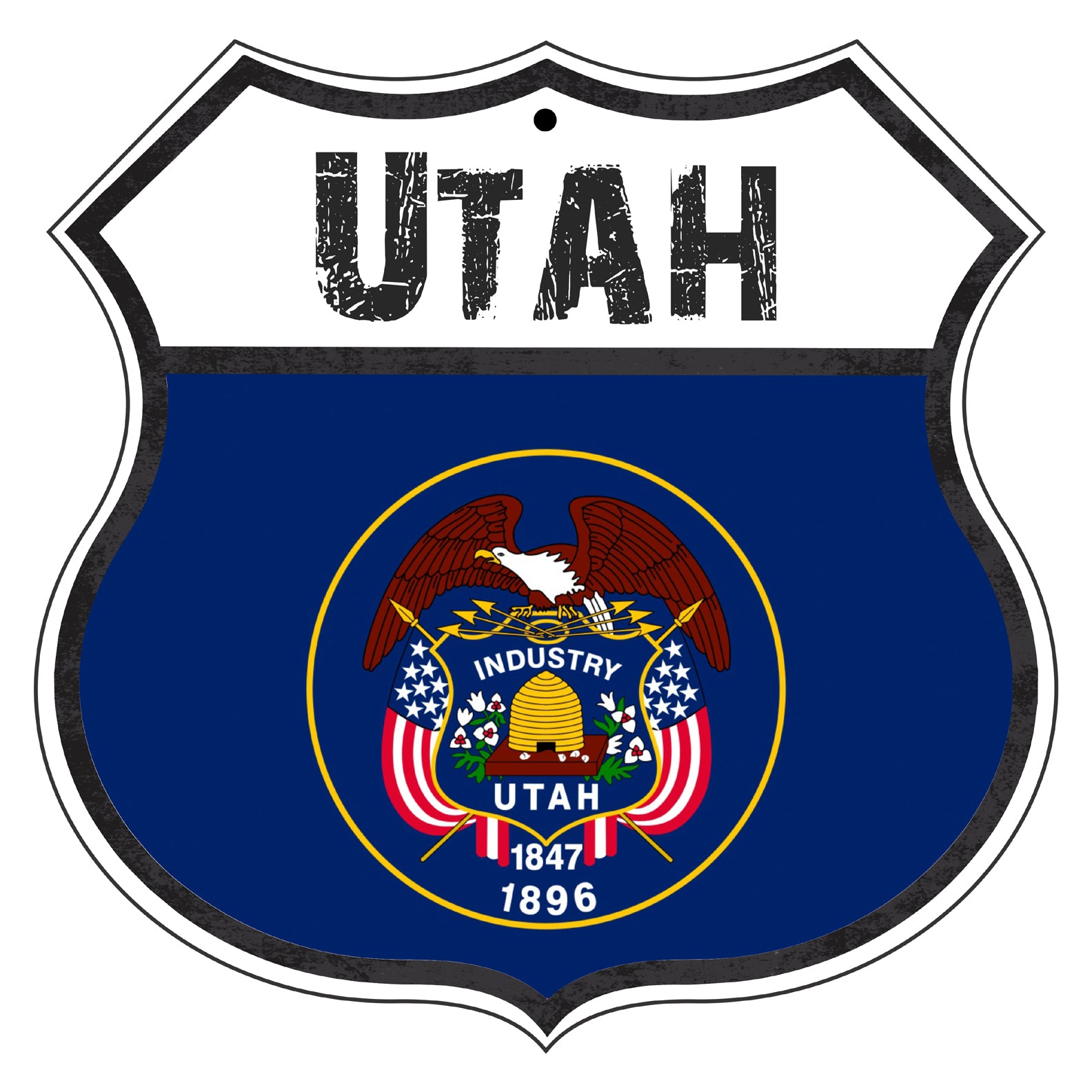 State Of Utah Flag | Metal Shield Sign – Sign Fever