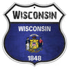 Wisconsin Flag Shield Sign