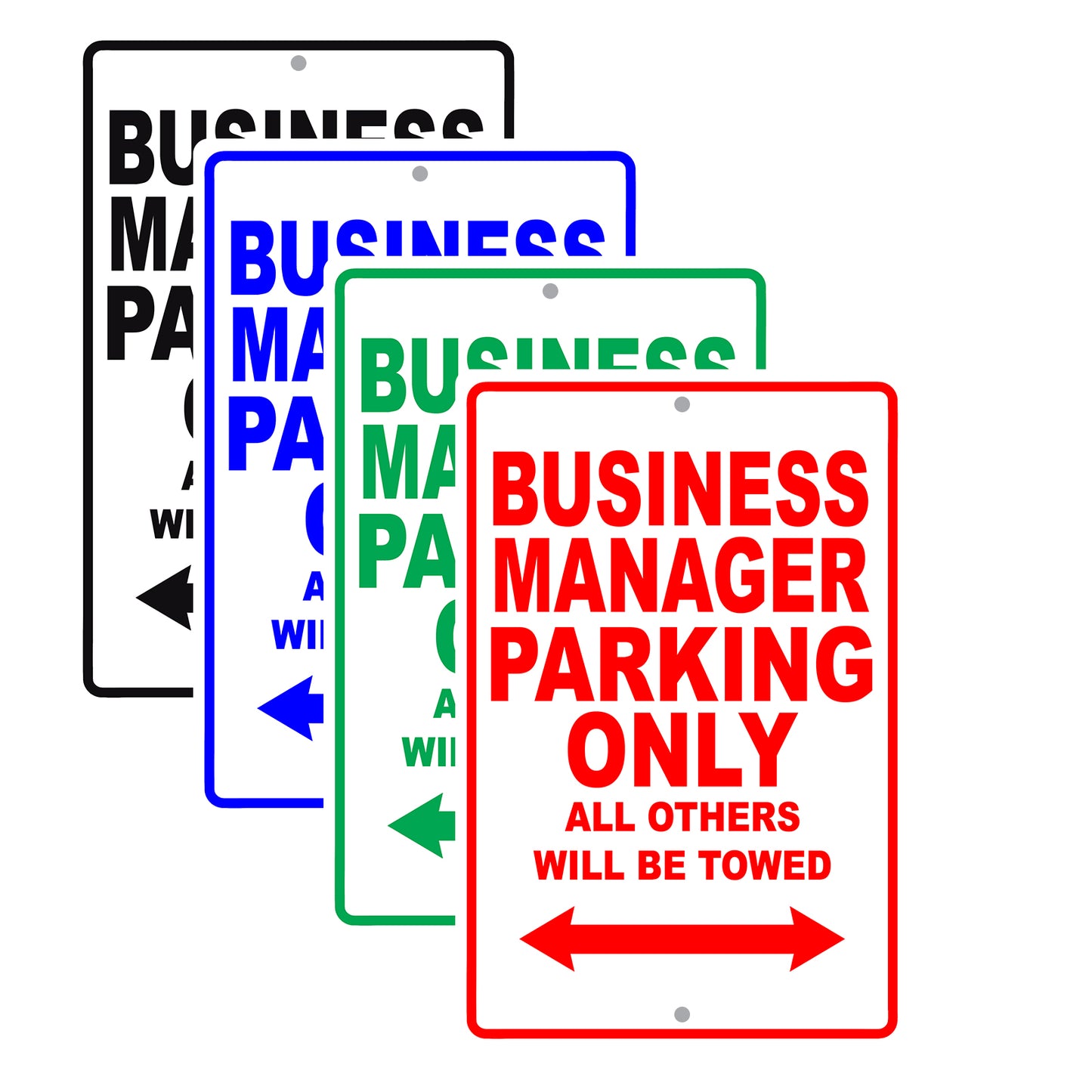Business Manager Parking Only All Others Will Be Towed Aluminum Metal Sign Plate