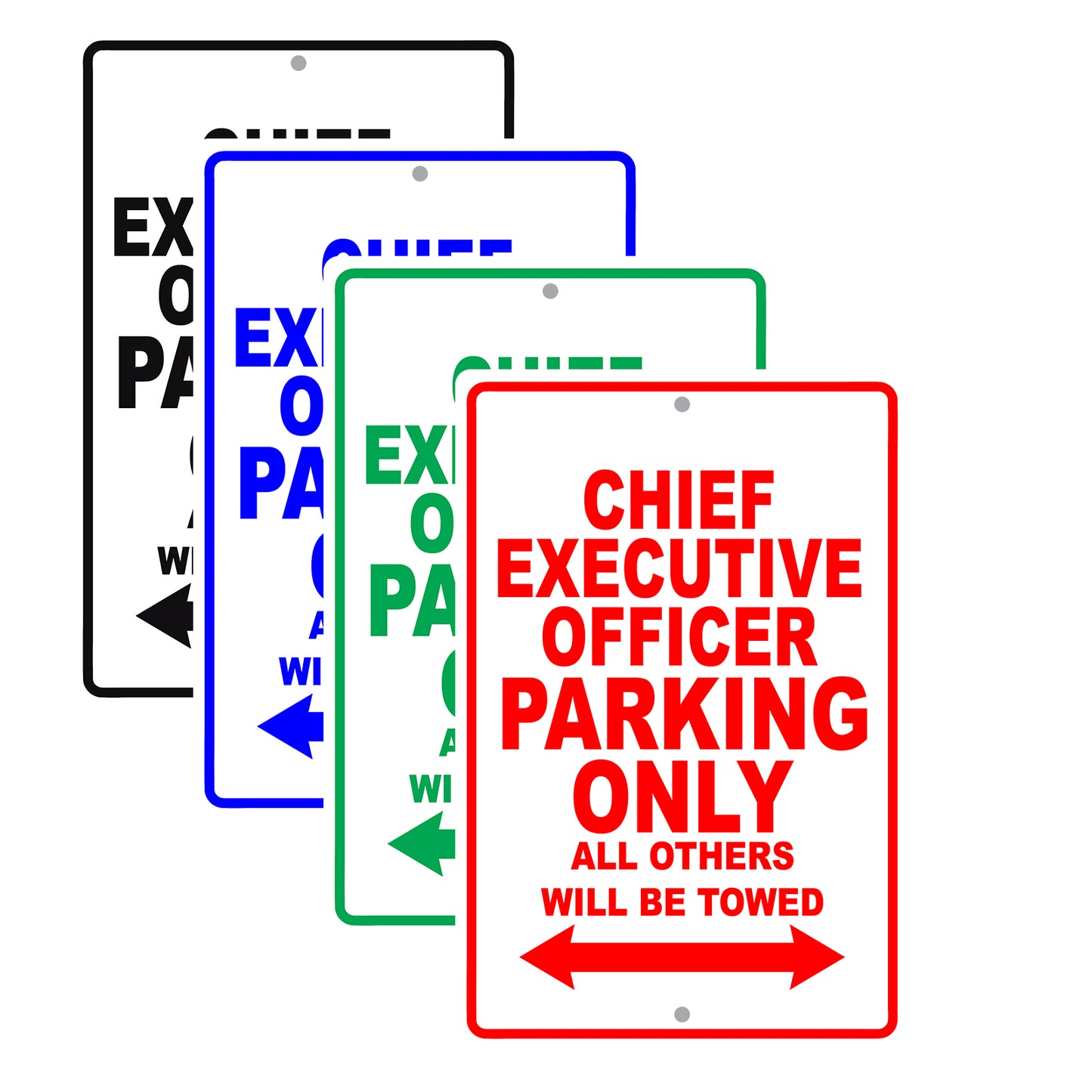 Chief Executive Officer Parking Only All Others Will Be Towed Aluminum Metal Sign Plate
