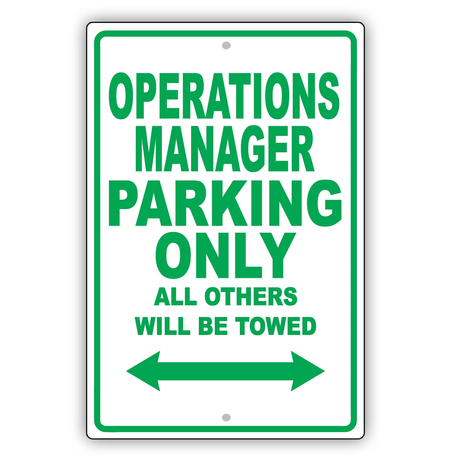 Operations Manager Parking Only All Others Will Be Towed Aluminum Metal Sign Plate