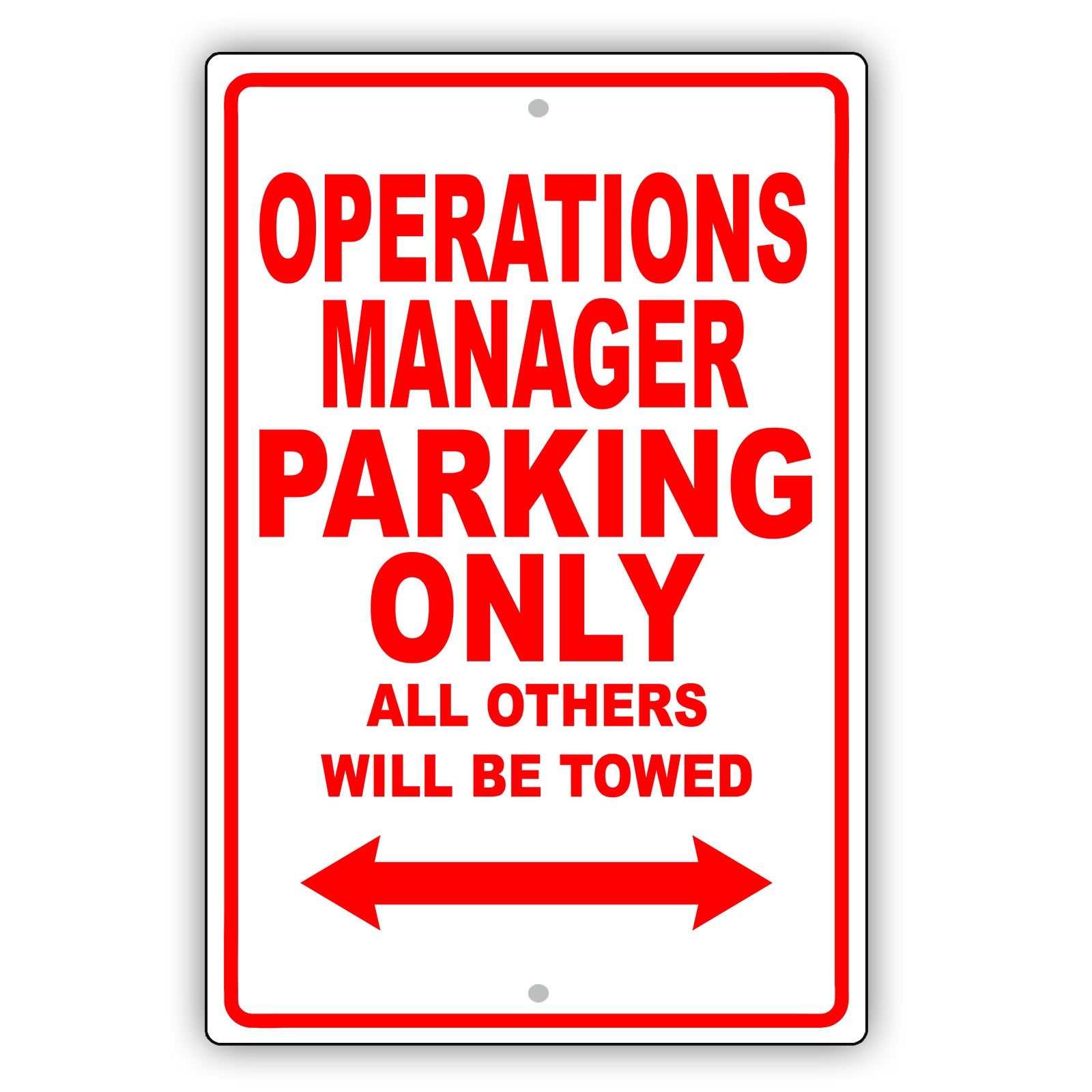 Operations Manager Parking Only All Others Will Be Towed Aluminum Metal Sign Plate