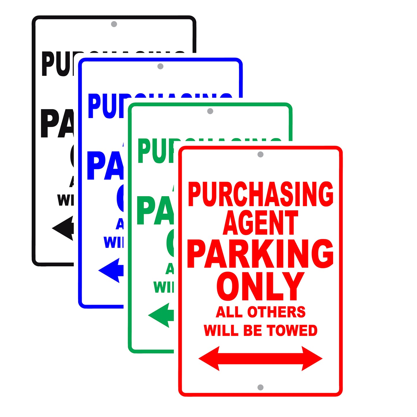 Purchasing Agent Parking Only All Others Will Be Towed Aluminum Metal Sign Plate