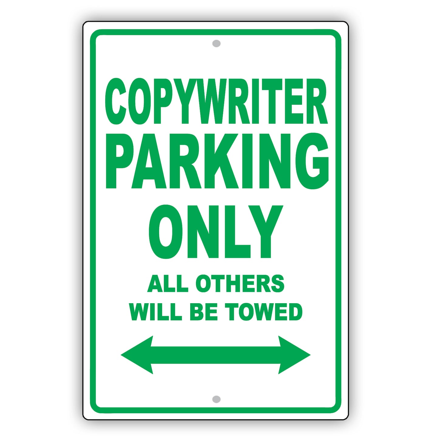 Copywriter Parking Only All Others Will Be Towed Aluminum Metal Sign Plate