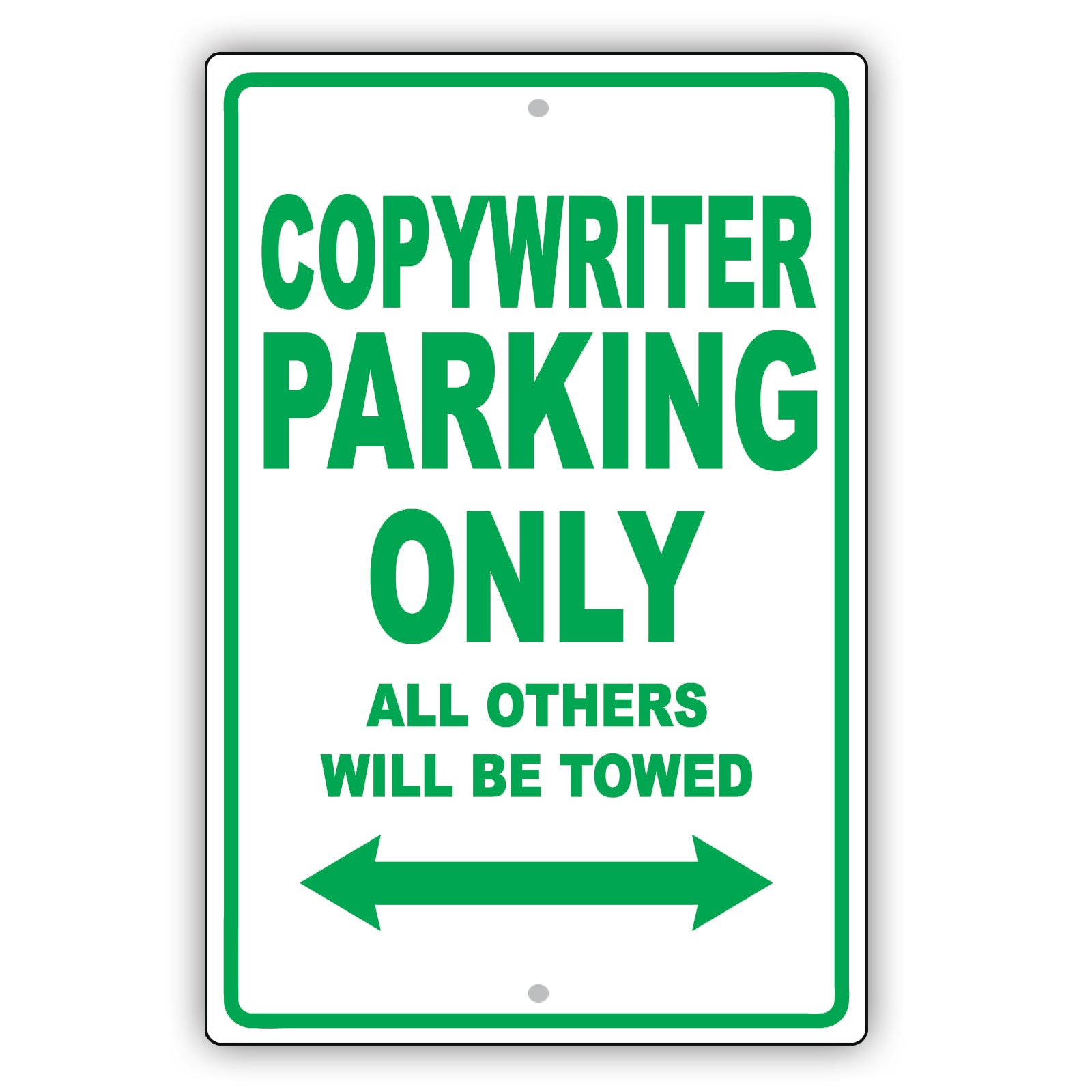 Copywriter Parking Only All Others Will Be Towed Aluminum Metal Sign Plate
