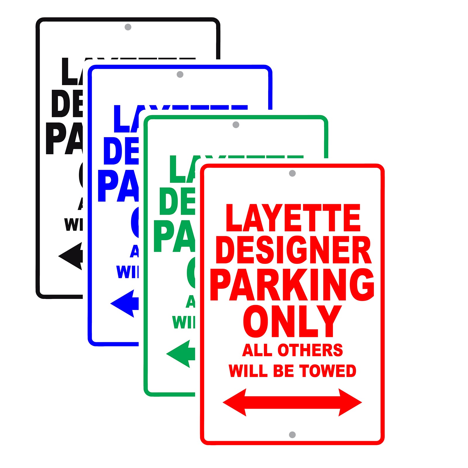 Layette Designer Parking Only All Others Will Be Towed Aluminum Metal Sign Plate