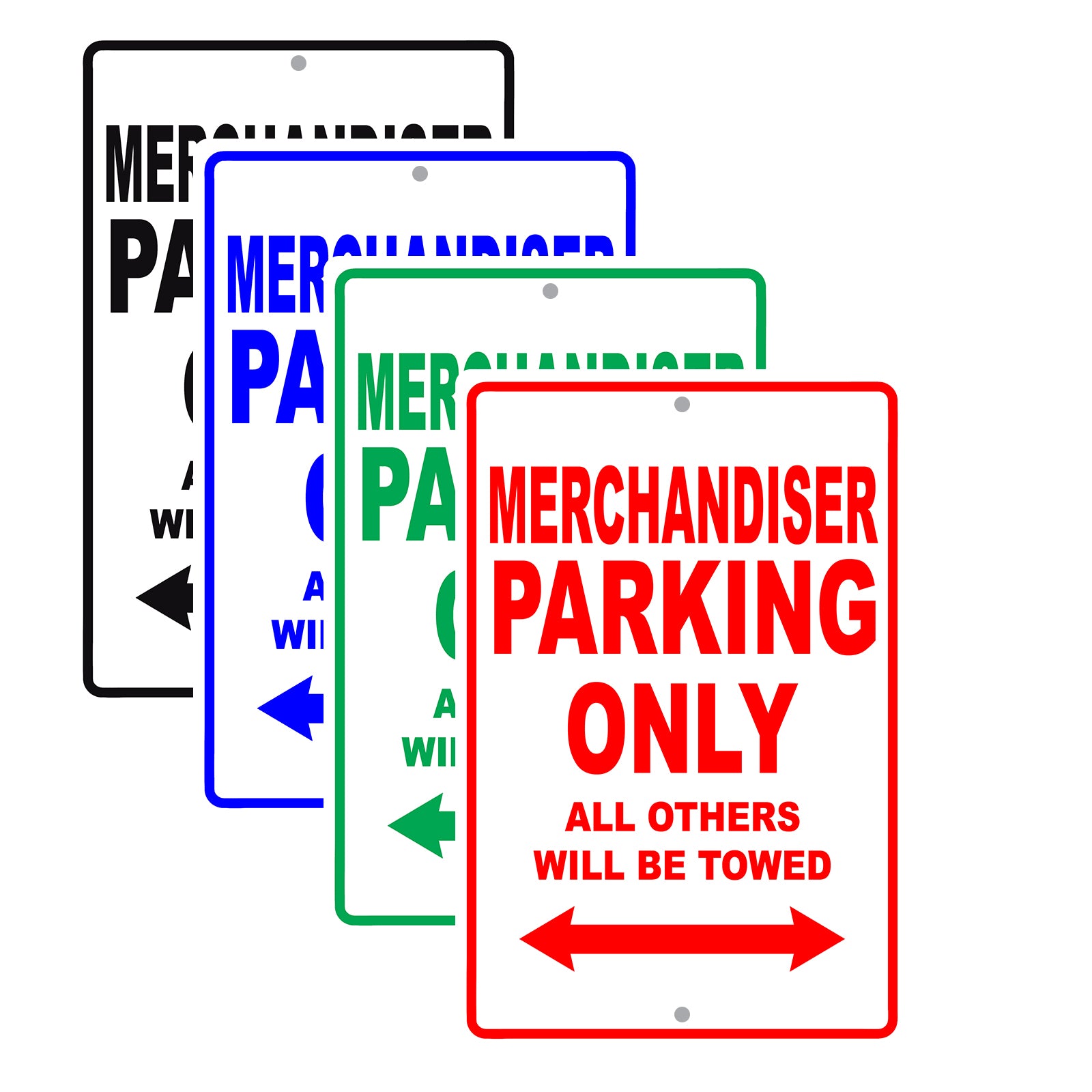 Merchandiser Parking Only All Others Will Be Towed Aluminum Metal Sign Plate