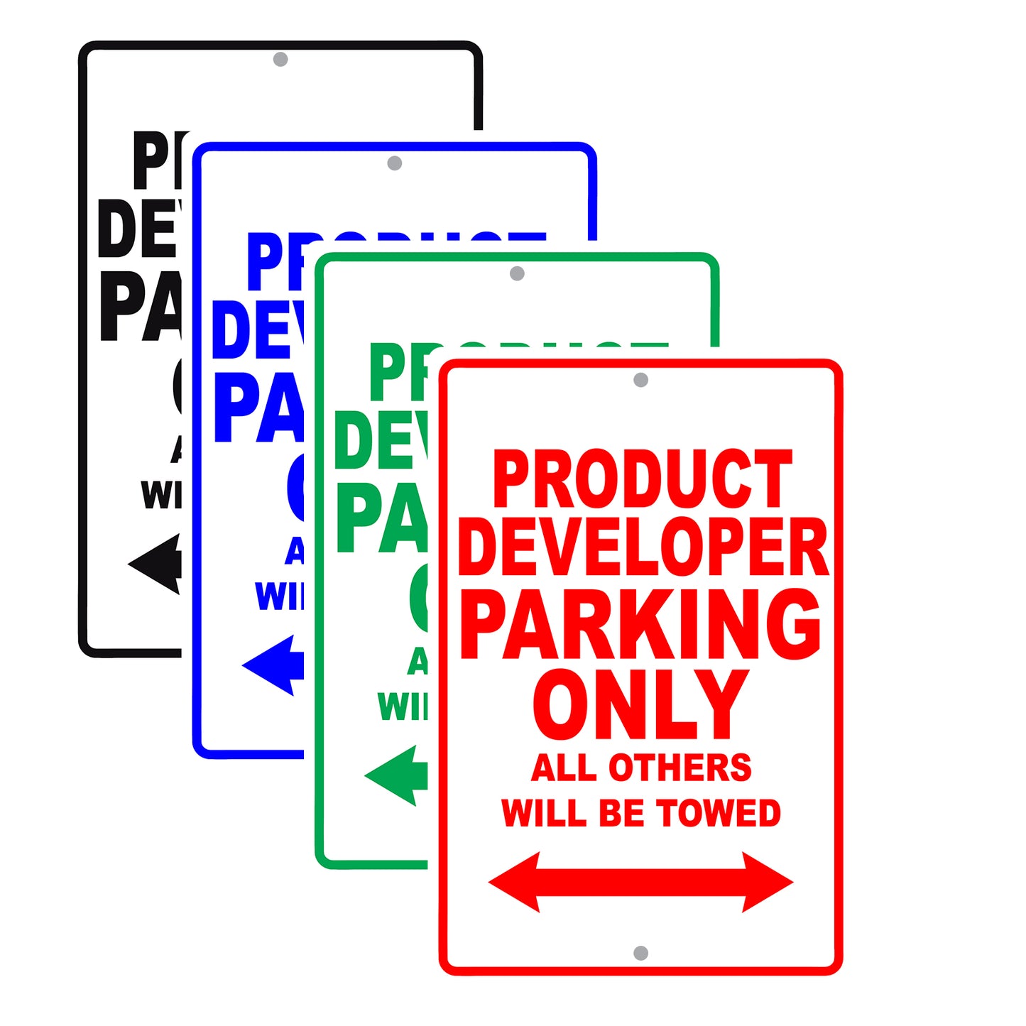 Product Developer Parking Only All Others Will Be Towed Aluminum Metal Sign Plate
