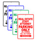 Real Estate Staff Attorney Parking Only All Others Will Be Towed Aluminum Metal Sign Plate