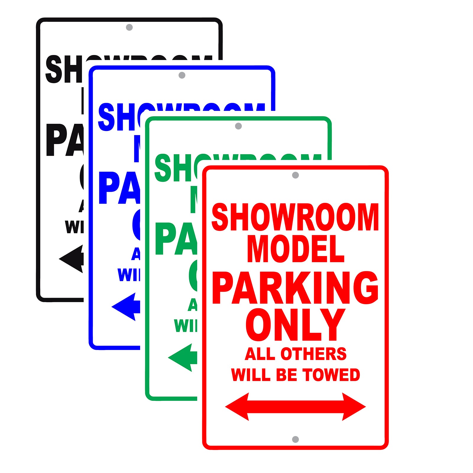 Showroom Model Parking Only All Others Will Be Towed Aluminum Metal Sign Plate