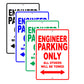 Engineer Parking Only All Others Will Be Towed Aluminum Metal Sign Plate