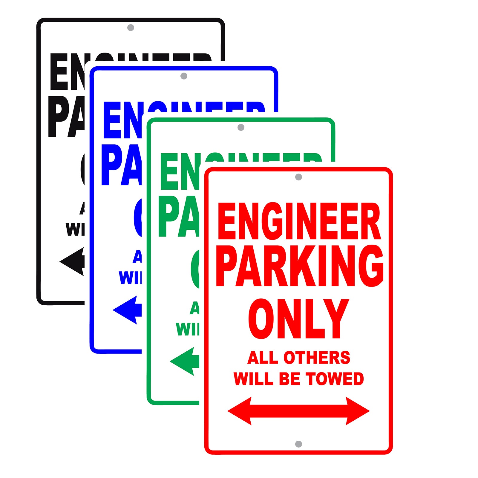Engineer Parking Only All Others Will Be Towed Aluminum Metal Sign Plate
