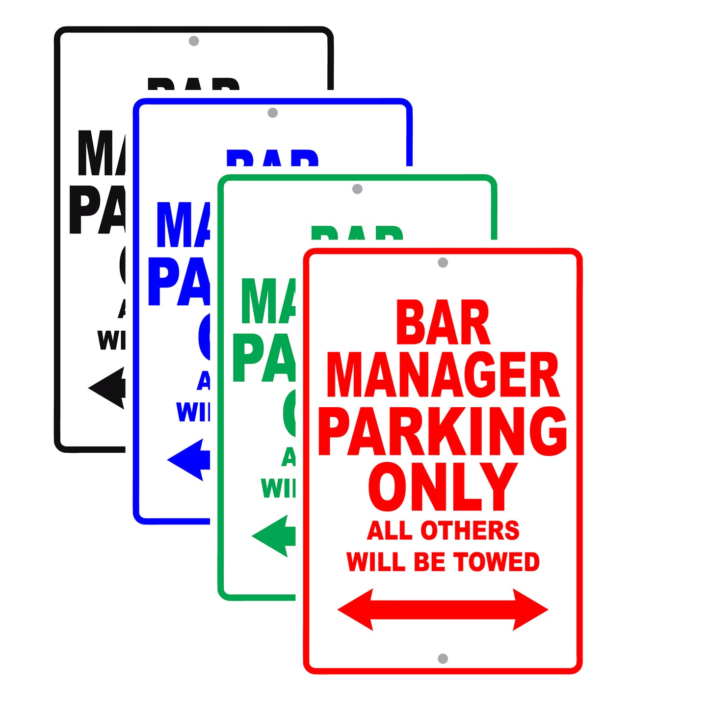 Bar Manager Parking Only All Others Will Be Towed Aluminum Metal Sign Plate