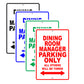 Dining Room Manager Parking Only All Others Will Be Towed Aluminum Metal Sign Plate
