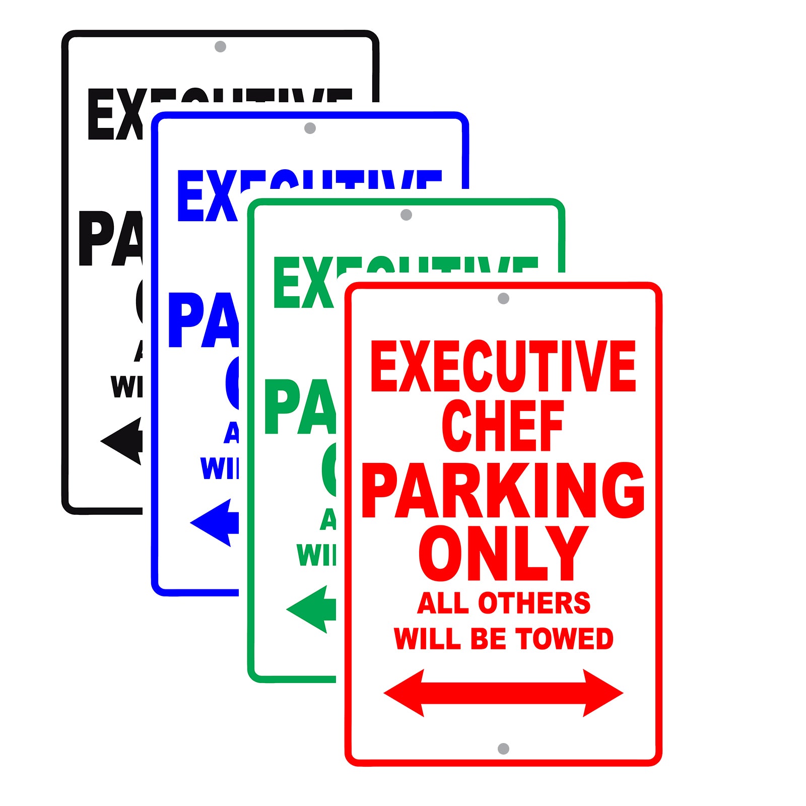 Executive Chef Parking Only All Others Will Be Towed Aluminum Metal Sign Plate