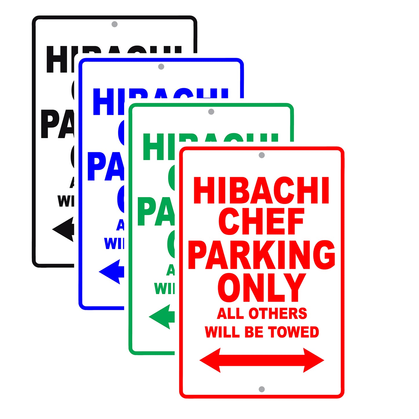 Hibachi Chef Parking Only All Others Will Be Towed Aluminum Metal Sign Plate