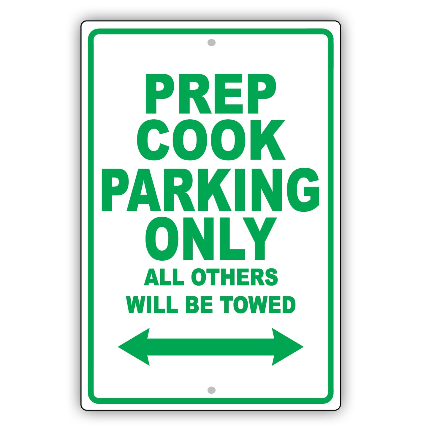 Peep Cook Parking Only All Others Will Be Towed Aluminum Metal Sign Plate