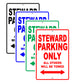Steward Parking Only All Others Will Be Towed Aluminum Metal Sign Plate