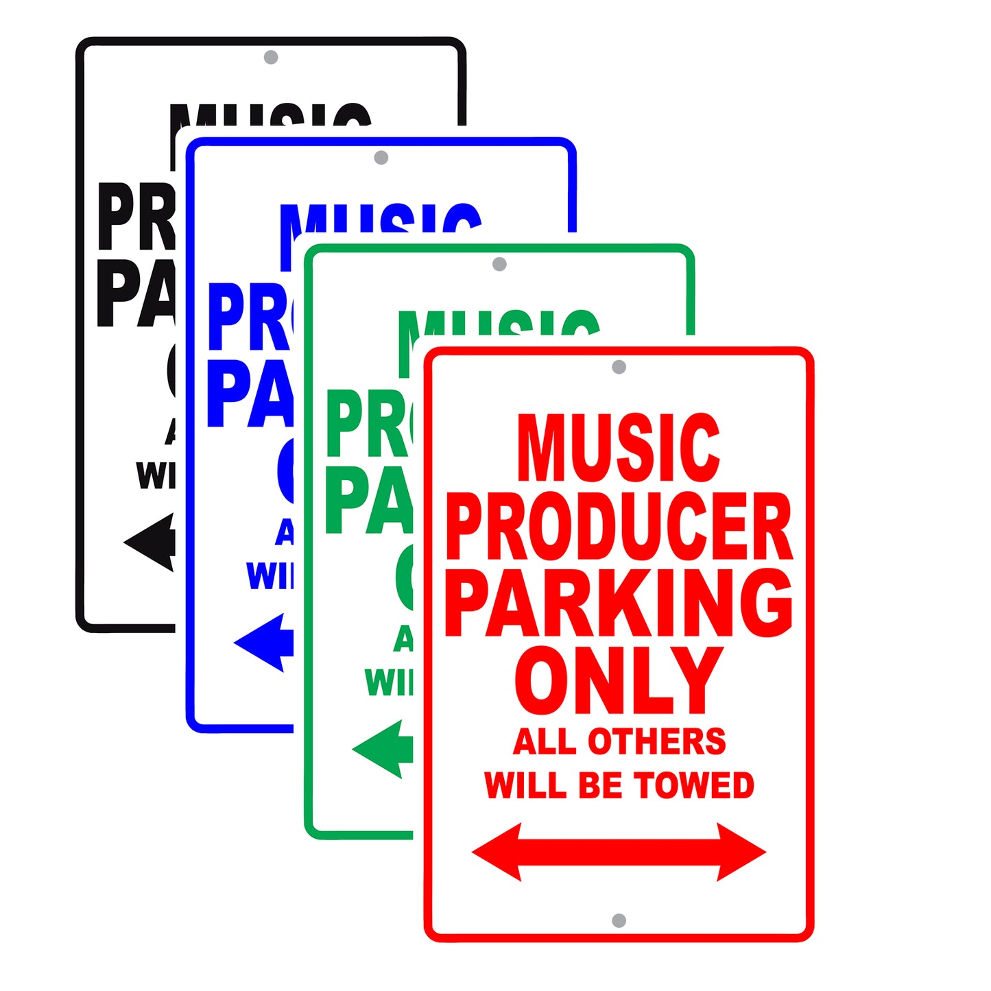 Music Producer Parking Only All Others Will Be Towed Aluminum Metal Sign Plate