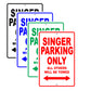 Singer Parking Only All Others Will Be Towed Aluminum Metal Sign Plate