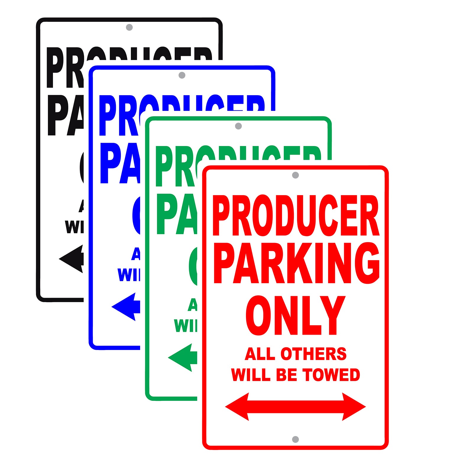 Producer Parking Only All Others Will Be Towed Aluminum Metal Sign Plate