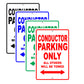 Conductor Parking Only All Others Will Be Towed Aluminum Metal Sign Plate
