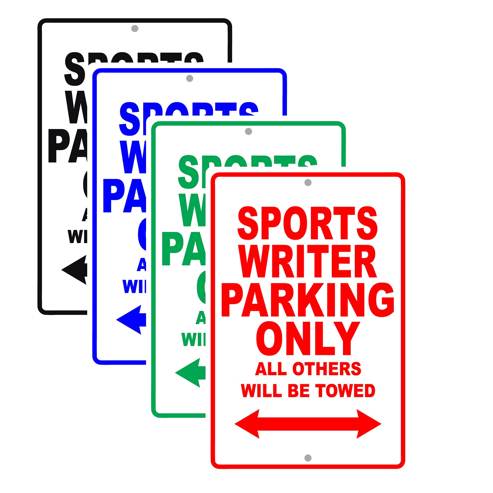Sports Writer Parking Only All Others Will Be Towed Aluminum Metal Sign Plate