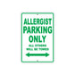 Allergist Parking Only All Others Will Be Towed Aluminum Metal Sign Plate